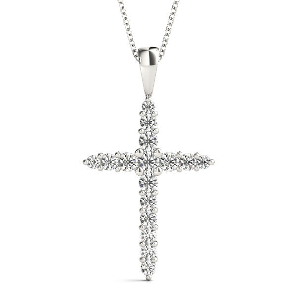 Round Diamond Journey Cross Pendant