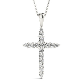 Round Diamond Journey Cross Pendant