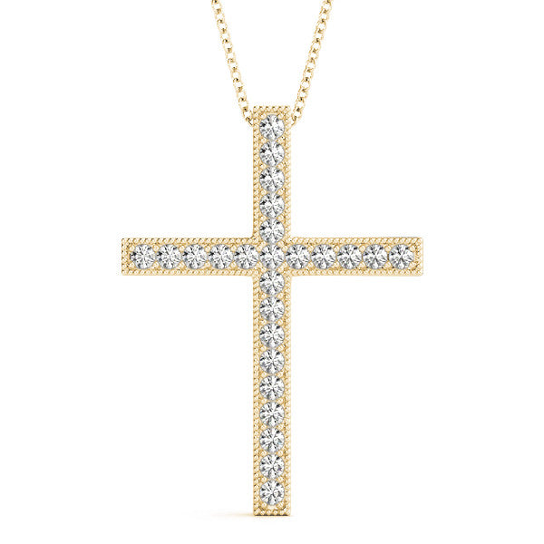 Diamond Pavé Cross Block Pendant