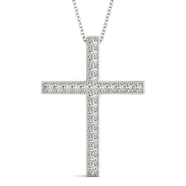 Diamond Pavé Cross Block Pendant