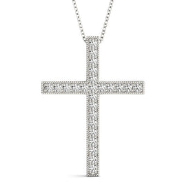 Diamond Pavé Cross Block Pendant