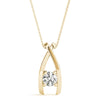 Round Diamond Drop Solitaire Pendant