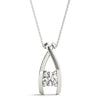 Round Diamond Drop Solitaire Pendant