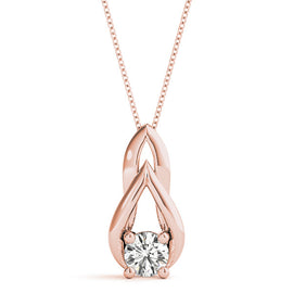 Round Diamond Drop Solitaire Pendant