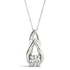 Round Diamond Drop Solitaire Pendant