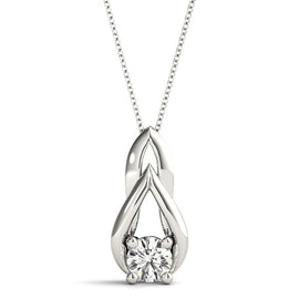 Round Diamond Drop Solitaire Pendant