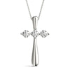 Round Triple Diamond Cross Knife Edge Pendant