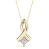 Princess Diamond Ribbon Solitaire Pendant