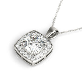 Cushion Diamond Halo Pendant 0.70CT