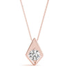 Round Diamond Kite Drop Solitaire Pendant