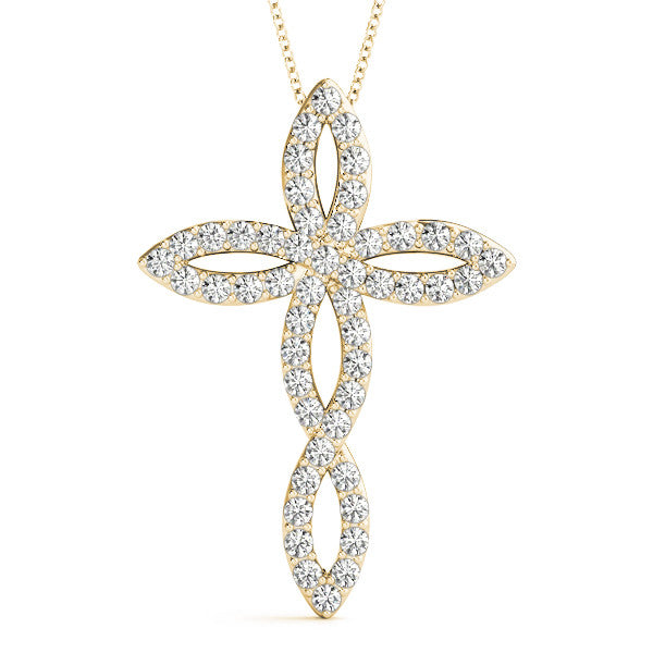 Diamond Pavé Twisted Cross Pendant