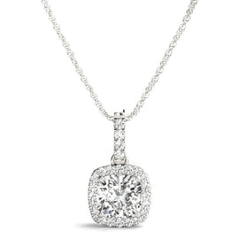 Cushion Diamond Halo Pendant 1.30CT