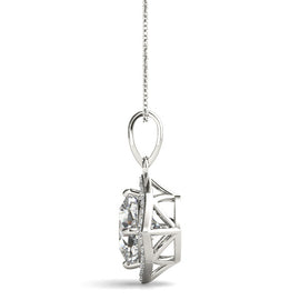 Cushion Diamond Halo Diagonal Pendant