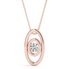 Round Diamond Solitaire Double Oval Pendant