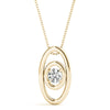 Round Diamond Solitaire Double Oval Pendant