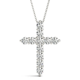 Round Diamond Cross Pendant