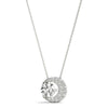 Round Diamond Moon Pendant