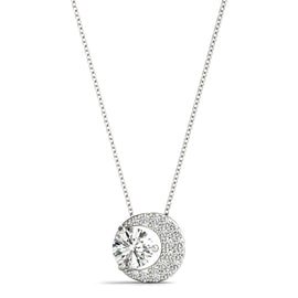 Round Diamond Moon Pendant