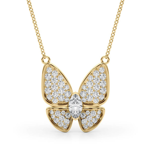 Butterfly Oval Diamond Pavé Pendant