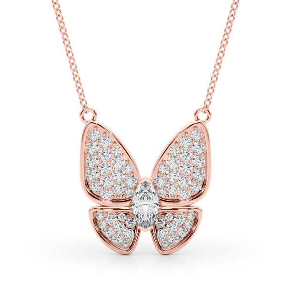 Butterfly Oval Diamond Pavé Pendant