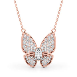 Butterfly Oval Diamond Pavé Pendant