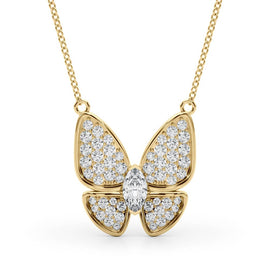 Butterfly Oval Diamond Pavé Pendant