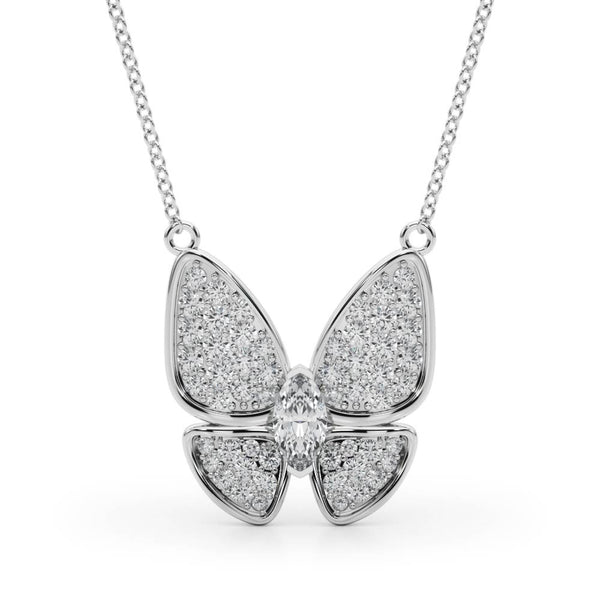 Butterfly Oval Diamond Pavé Pendant