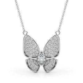 Butterfly Oval Diamond Pavé Pendant