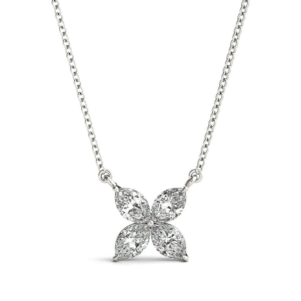 Floral Marquise Diamond Pendant