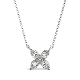 Floral Marquise Diamond Pendant