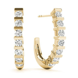 Round Diamond Hoop Earrings