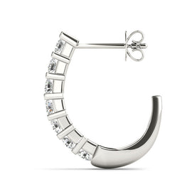 Round Diamond Hoop Earrings