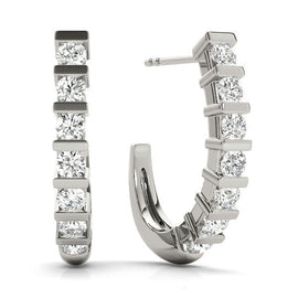 Round Diamond Hoop Earrings