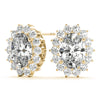 Oval Halo Floral Diamond Earrings