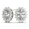 Oval Halo Floral Diamond Earrings