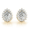 Pear Halo Floral Diamond Earrings