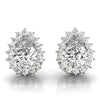 Pear Halo Floral Diamond Earrings