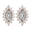 Marquise Halo Floral Diamond Earrings