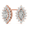 Marquise Halo Floral Diamond Earrings