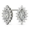 Marquise Halo Floral Diamond Earrings