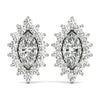 Marquise Halo Floral Diamond Earrings