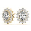 Oval Halo Floral Diamond Earrings