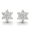 Floral Cluster Diamond Stud Earrings