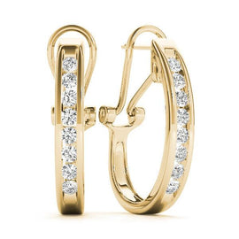 Round Diamond Hoop Earrings