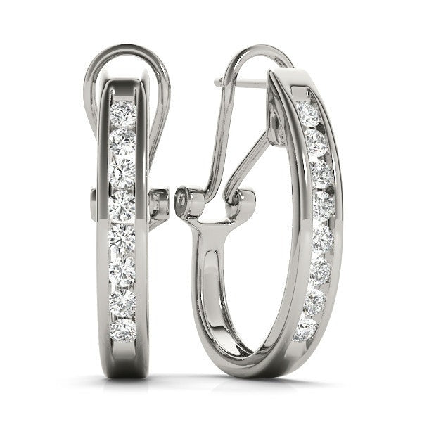 Round Diamond Hoop Earrings