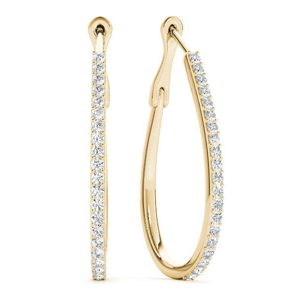 Round Pavé Diamond Hoop Earrings