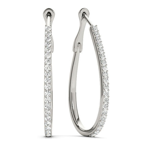 Round Pavé Diamond Hoop Earrings