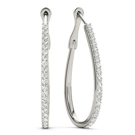 Round Pavé Diamond Hoop Earrings