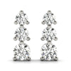 Round Three Stone Diamond Earrings