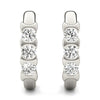 Round Three Stone Diamond Earrings